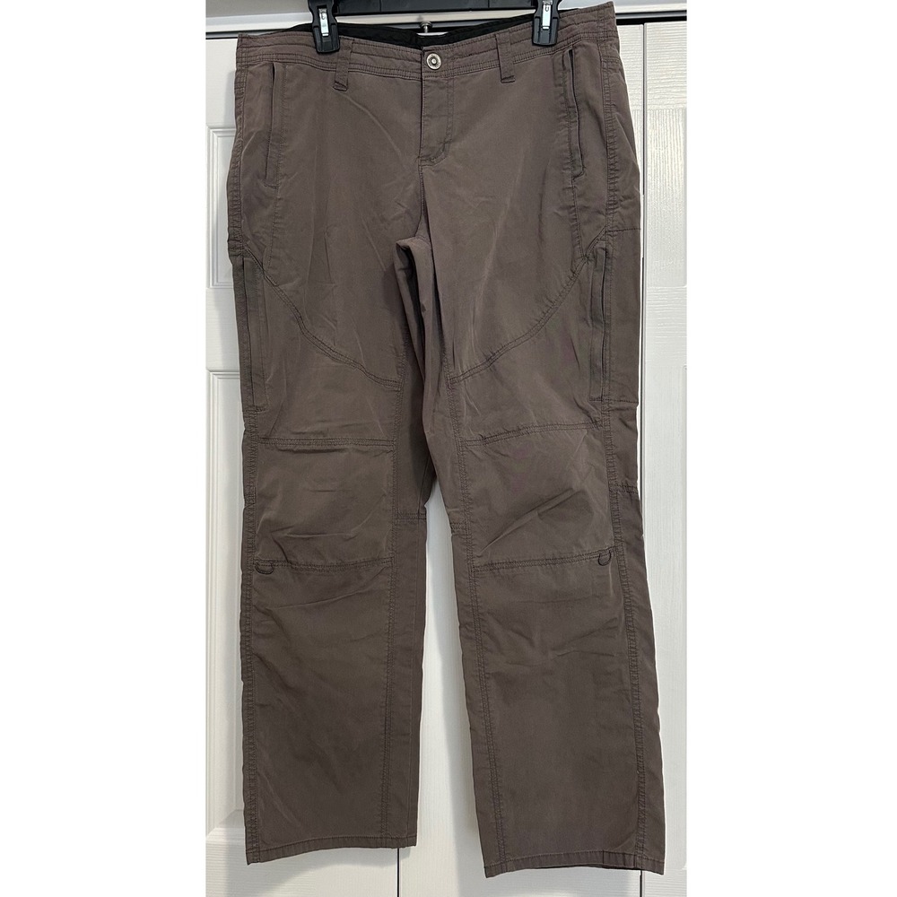 Kuhl Legendary Hiking Pants Womens 14 Short Brown Articulated Knee Outdoor Cargo